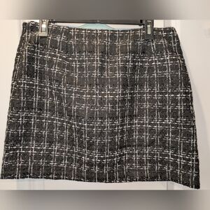 Intermix Private Label Black & White Classic Tweed Mini Skirt | Size L